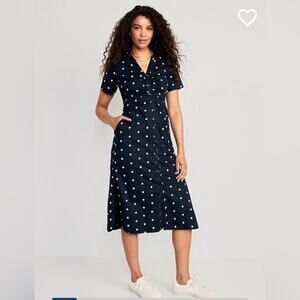 OLD NAVY Feminine Polka Dot Cutout Midi Dress Size Large NWT